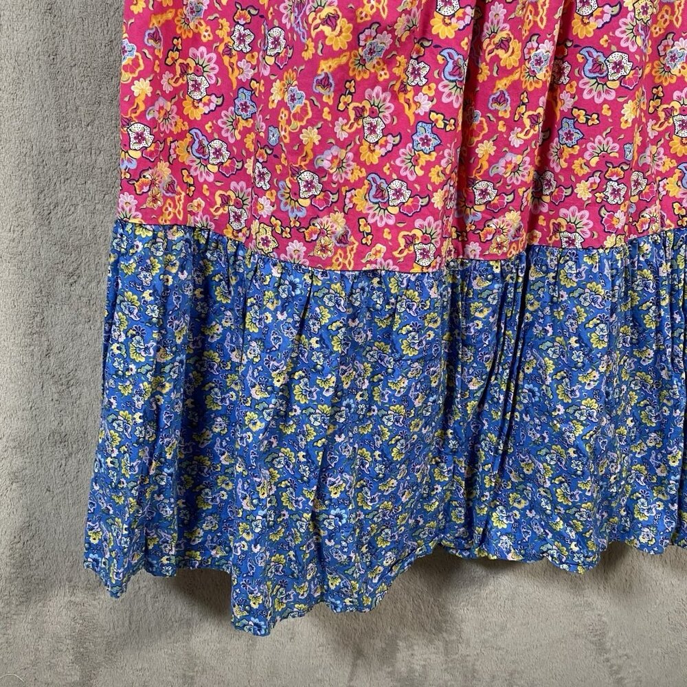 House of Harlow Floral Smocked Midi Dress XS Square Puff Sleeve Prairie Cottage - Picture 6 of 12